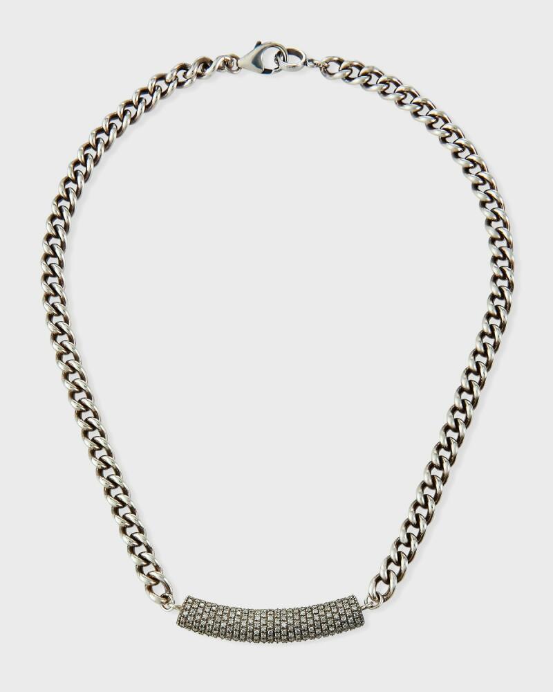 Sheryl Lowe 7mm Short Curb Chain & Diamond Necklace Cover