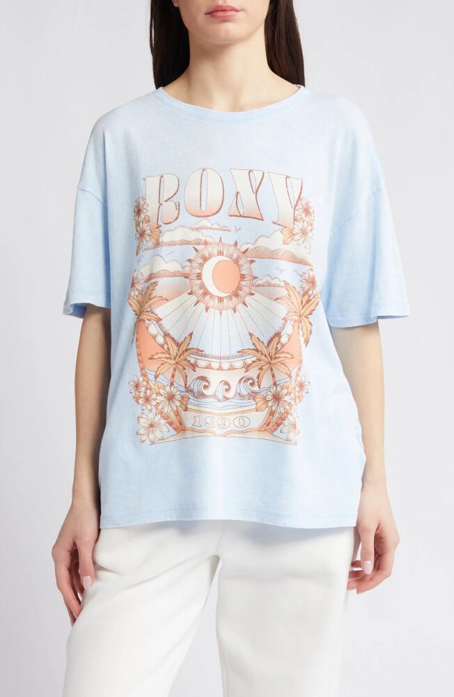 Roxy Star Chart Oversize Cotton Graphic T-Shirt in Bel Air Blue Cover