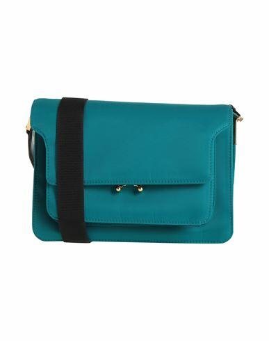 Marni Woman Cross-body bag Deep jade Polyamide, Polyacrylic, Bovine leather, Polyester, Brass Cover