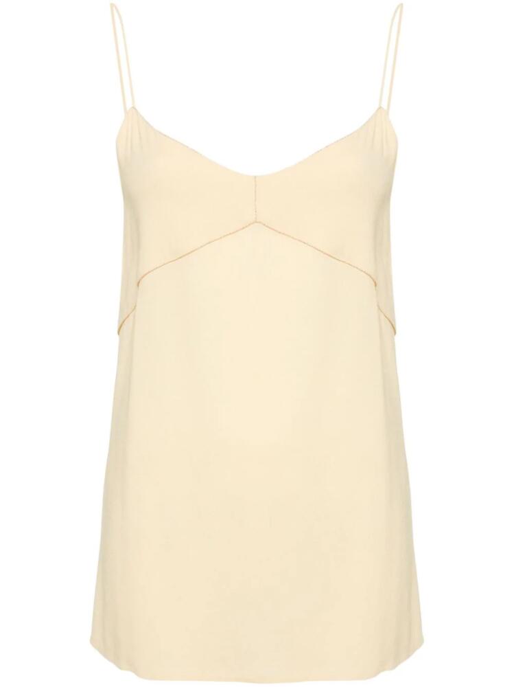 Fabiana Filippi beaded-trim crepe tank top - Yellow Cover