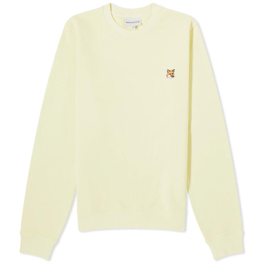 Maison Kitsuné Women's Fox Head Patch Regular Sweatshirt in Chalk Yellow Cover