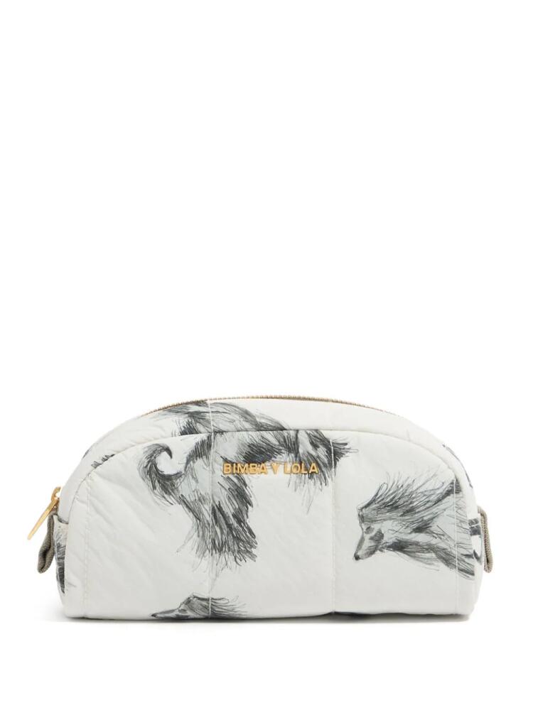 Bimba y Lola Greyhound-print makeup bag - White Cover