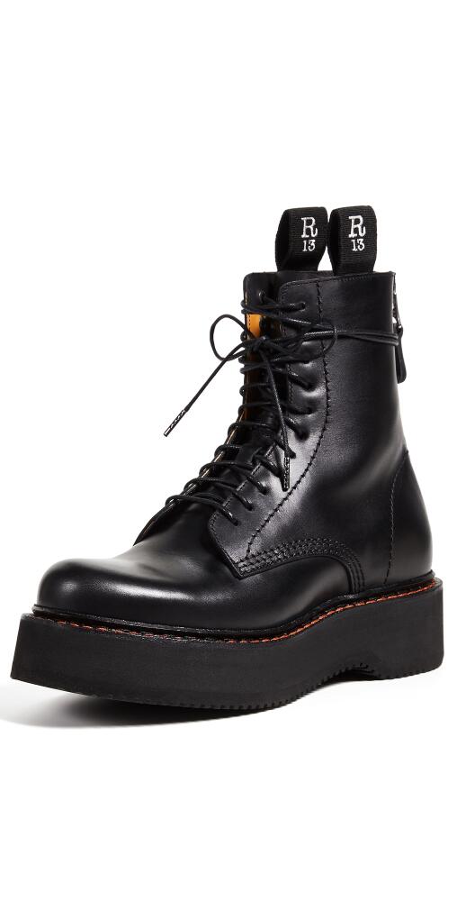 R13 Platform Combat Boots Black Cover