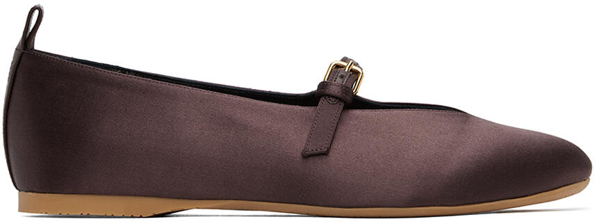 JW Anderson Brown Satin Ballerina Flats Cover