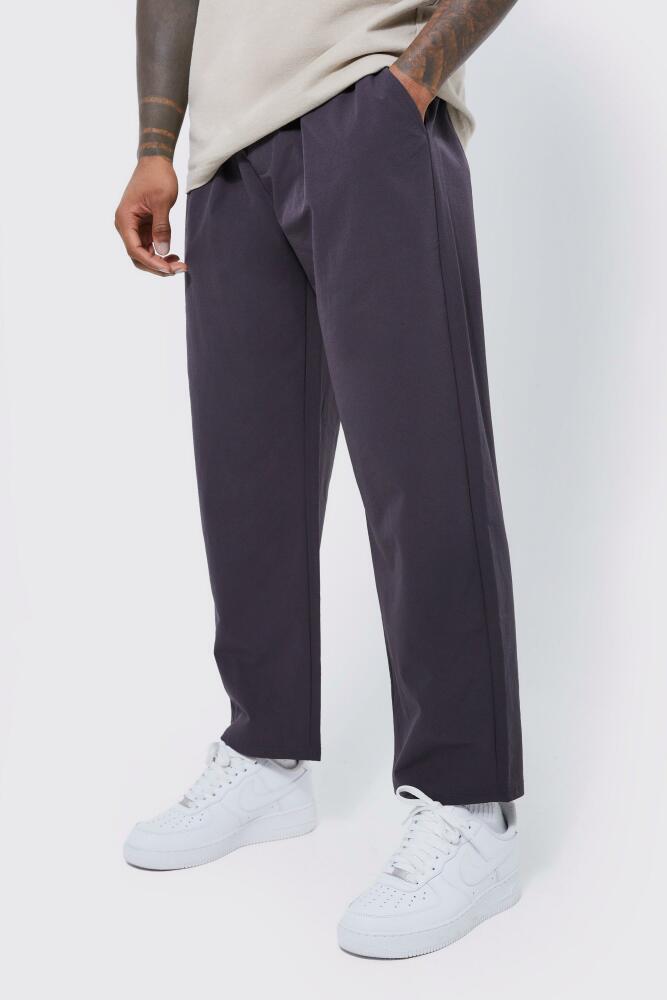 Mens Elasticated Waist Technical Stretch Relaxed Cropped Pants - Grey Cover