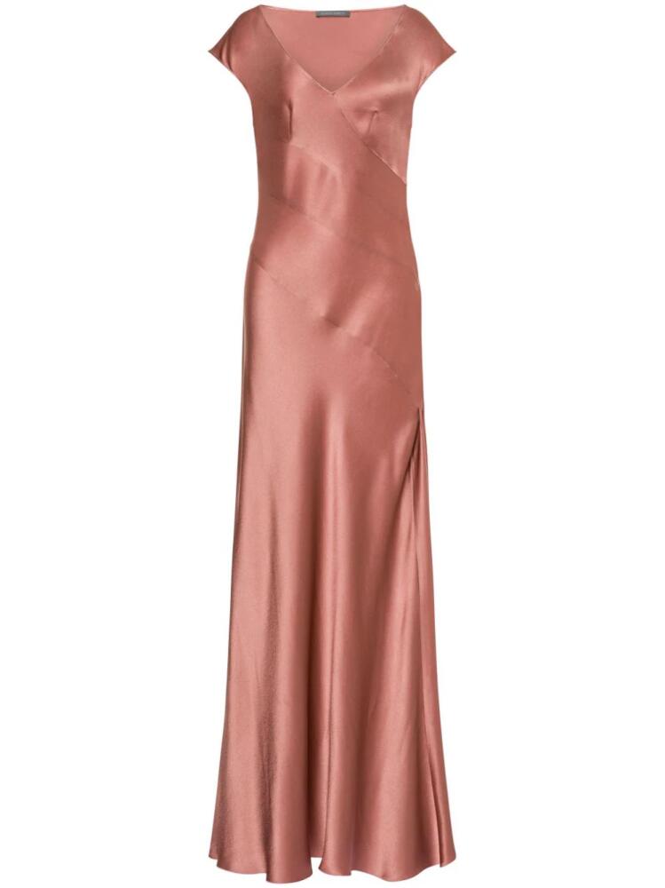 Alberta Ferretti panelled satin gown - Pink Cover