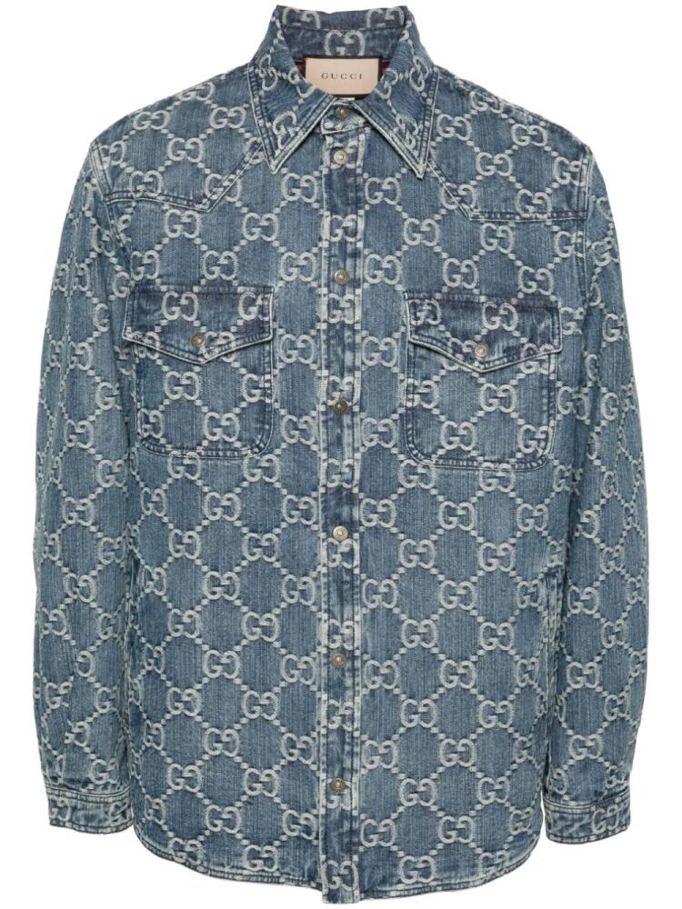 Gucci GG jacquard denim jacket - Blue Cover