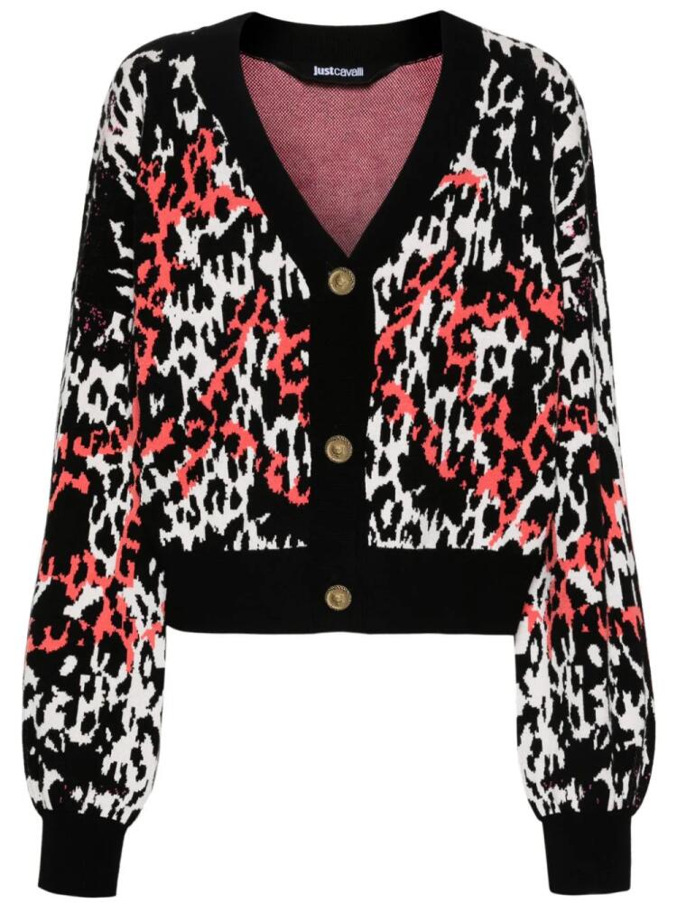 Just Cavalli leopard cropped cardigan - Black Cover