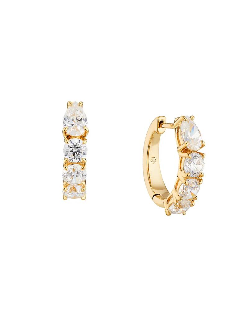 Adriana Orsini Women's 18K Goldplated & Cubic Zirconia Huggie Earrings Cover