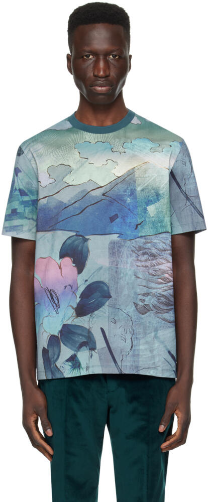 Paul Smith Blue Printed T-Shirt Cover