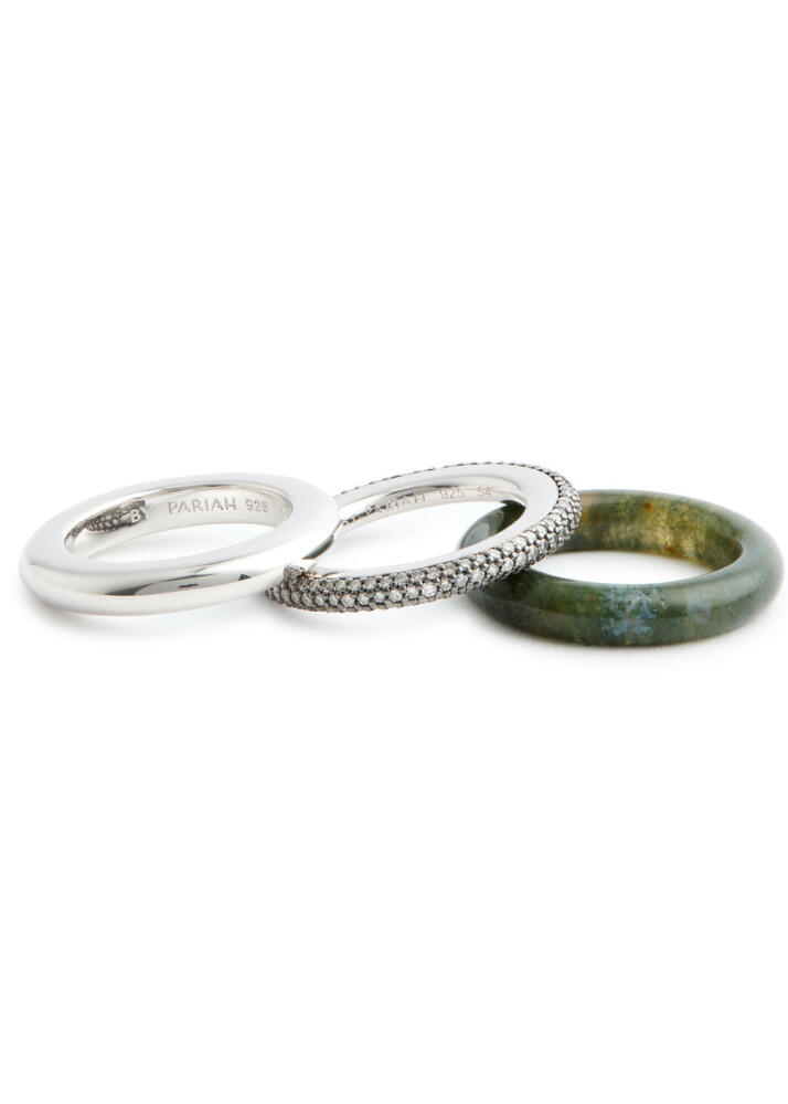 BY Pariah Aurea Stack Rings - set of Three - Silver Cover