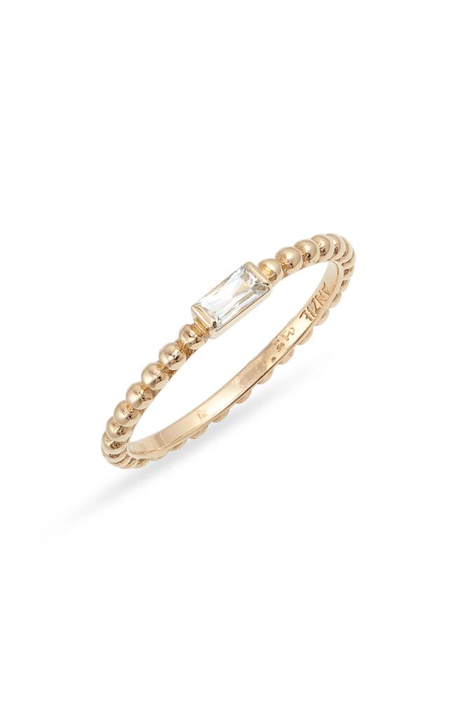 Anzie Dewdrop White Topaz Stacking Ring in Yellow Gold/White Cover