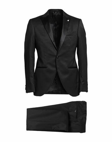 Luigi Bianchi Mantova Man Suit Black Wool, Polyester, Polyamide Cover