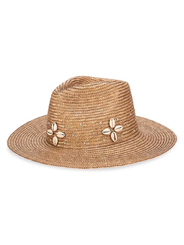 San Diego Hat Company Women's Embellished Straw Fedora - Coffee Cover