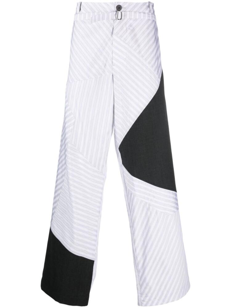 Kiko Kostadinov stripe-panelled wide-leg trousers - Grey Cover