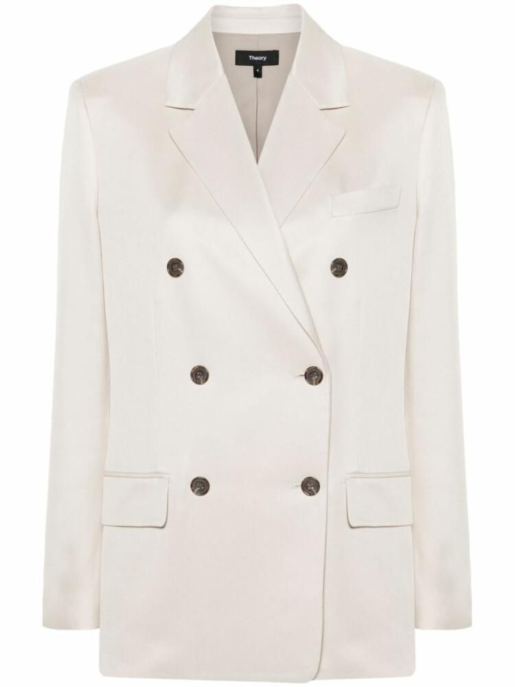 Theory notched-lapels double-breasted blazer - Neutrals Cover