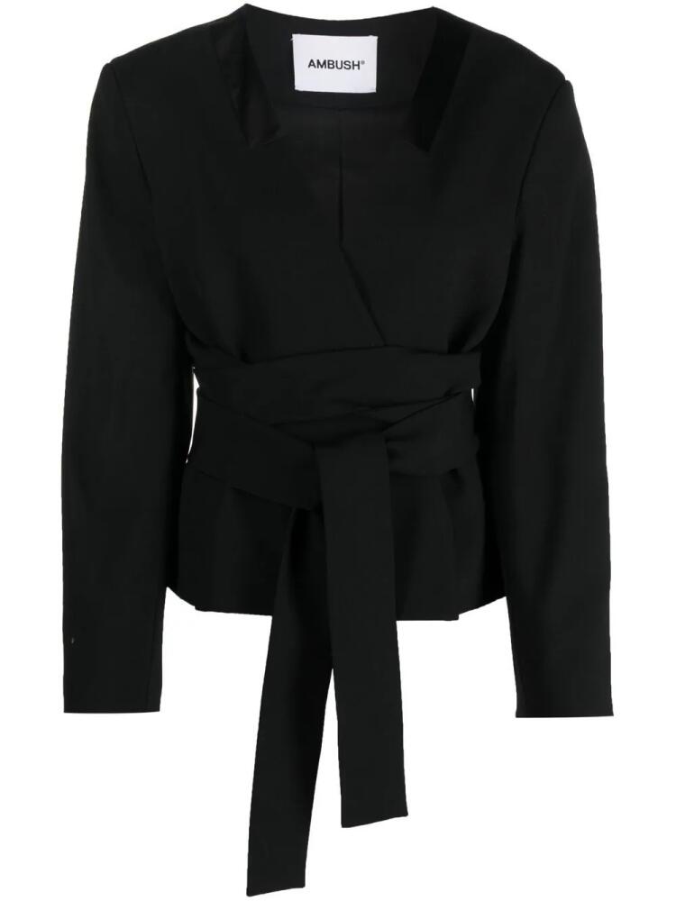 AMBUSH tailored tie-waist blazer - Black Cover