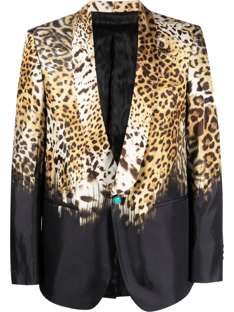 Roberto Cavalli leopard-print silk blazer - Neutrals Cover