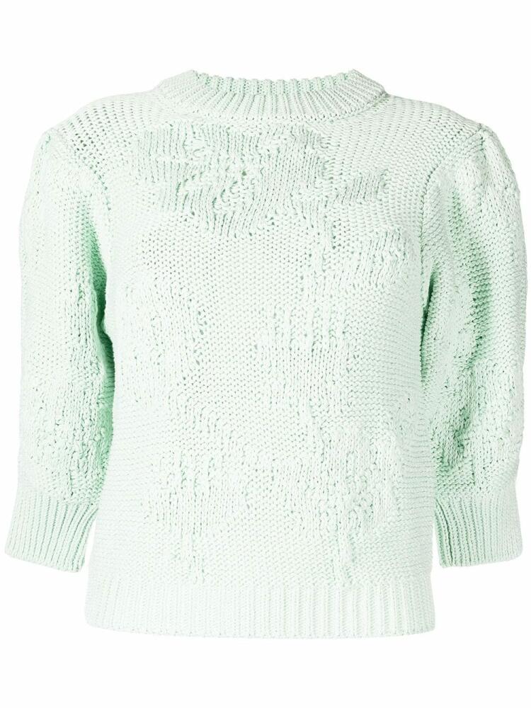 Cecilie Bahnsen chunky-knit organic cotton jumper - Green Cover