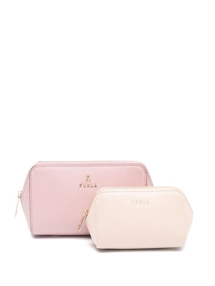 Furla Continental leather make up bag - Pink Cover