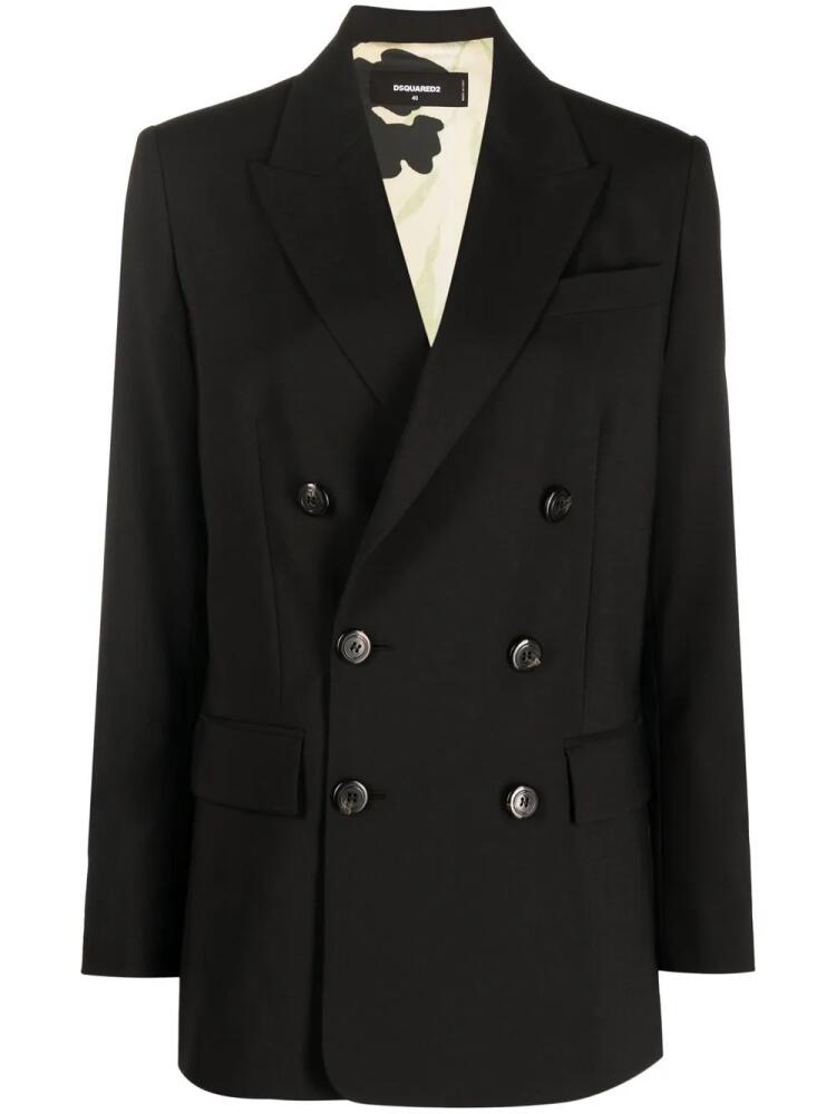 DSQUARED2 double-breasted virgin-wool blazer - Black Cover