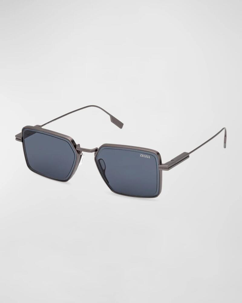 ZEGNA Men's EZ0243M Metal Rectangle Sunglasses Cover