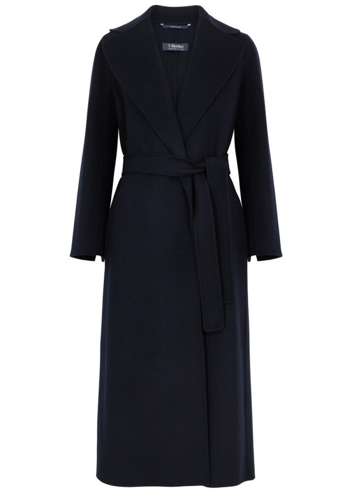 S Max Mara Poldo Belted Wool Coat - Navy Cover