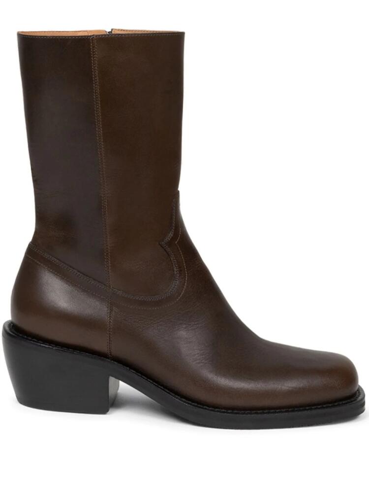 DRIES VAN NOTEN 65mm leather boots - Brown Cover