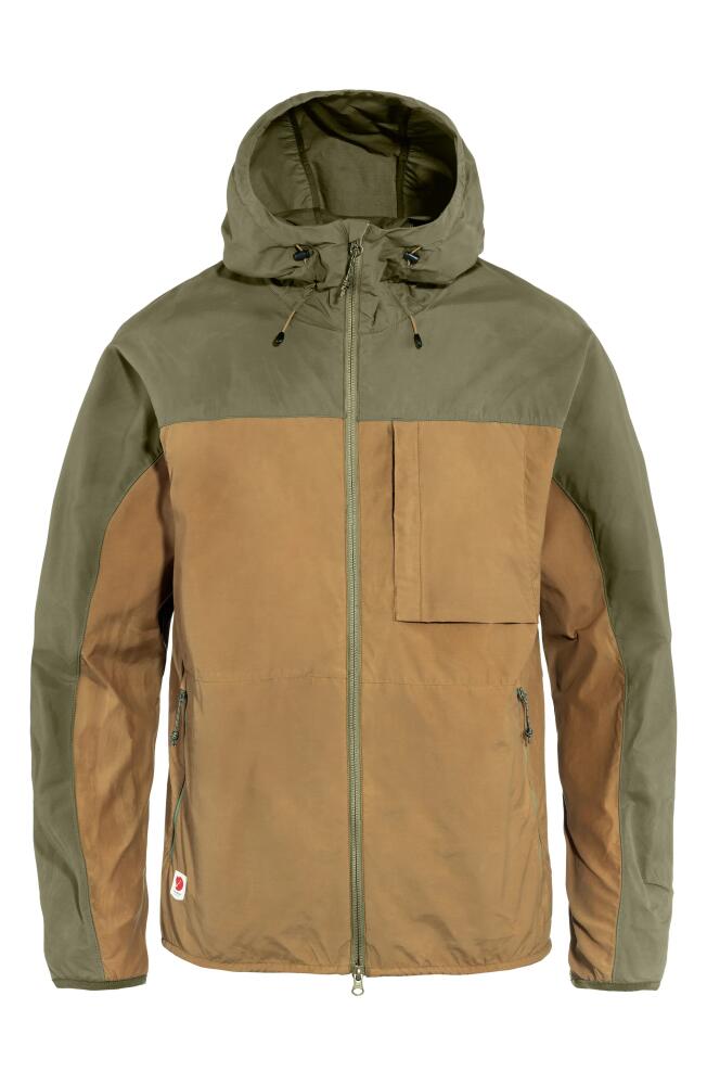 Fjällräven High Coast Hooded Wind Jacket in Buckwheat Brown-Green Cover