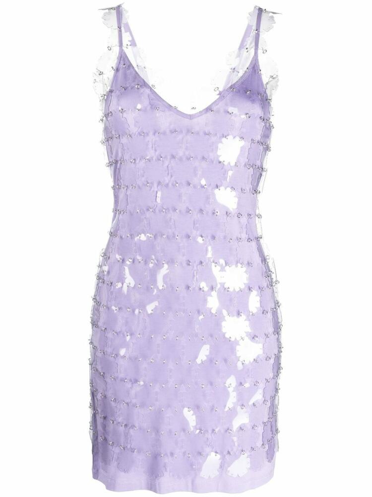 Rabanne sequinned V-neck mini dress - Purple Cover