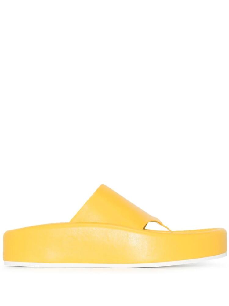 MM6 Maison Margiela wide-strap flip-flops - Yellow Cover