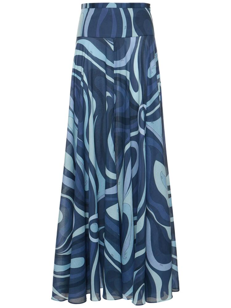 PUCCI Marmo Printed Cotton Muslin Maxi Skirt Cover