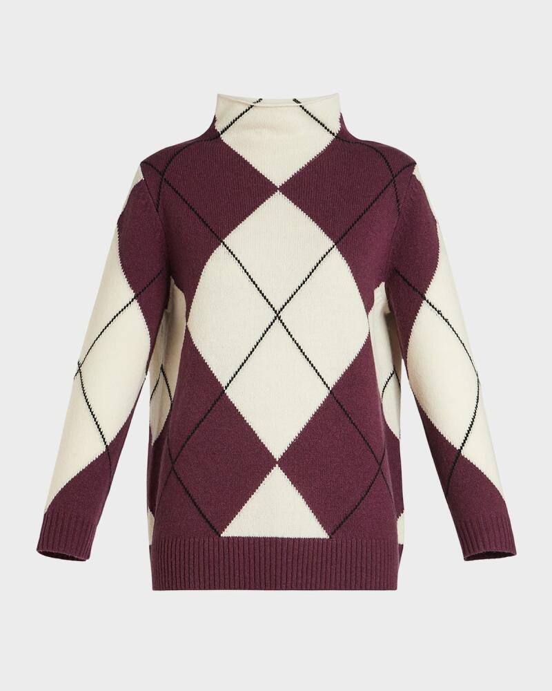 Marina Rinaldi Plus Size Caco Turtleneck Argyle Sweater Cover