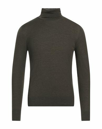 Gran Sasso Man Turtleneck Dark green Virgin Wool, Polyester Cover