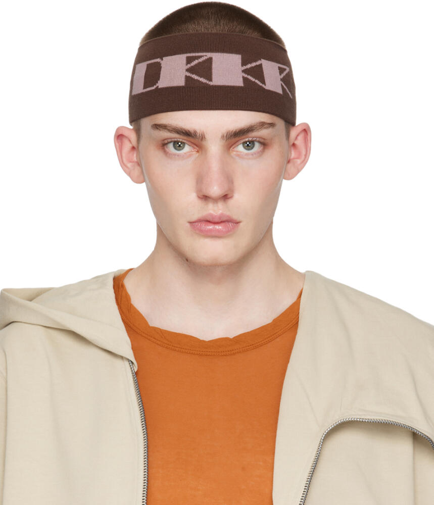 Rick Owens DRKSHDW Brown 'DRKR' Headband Cover