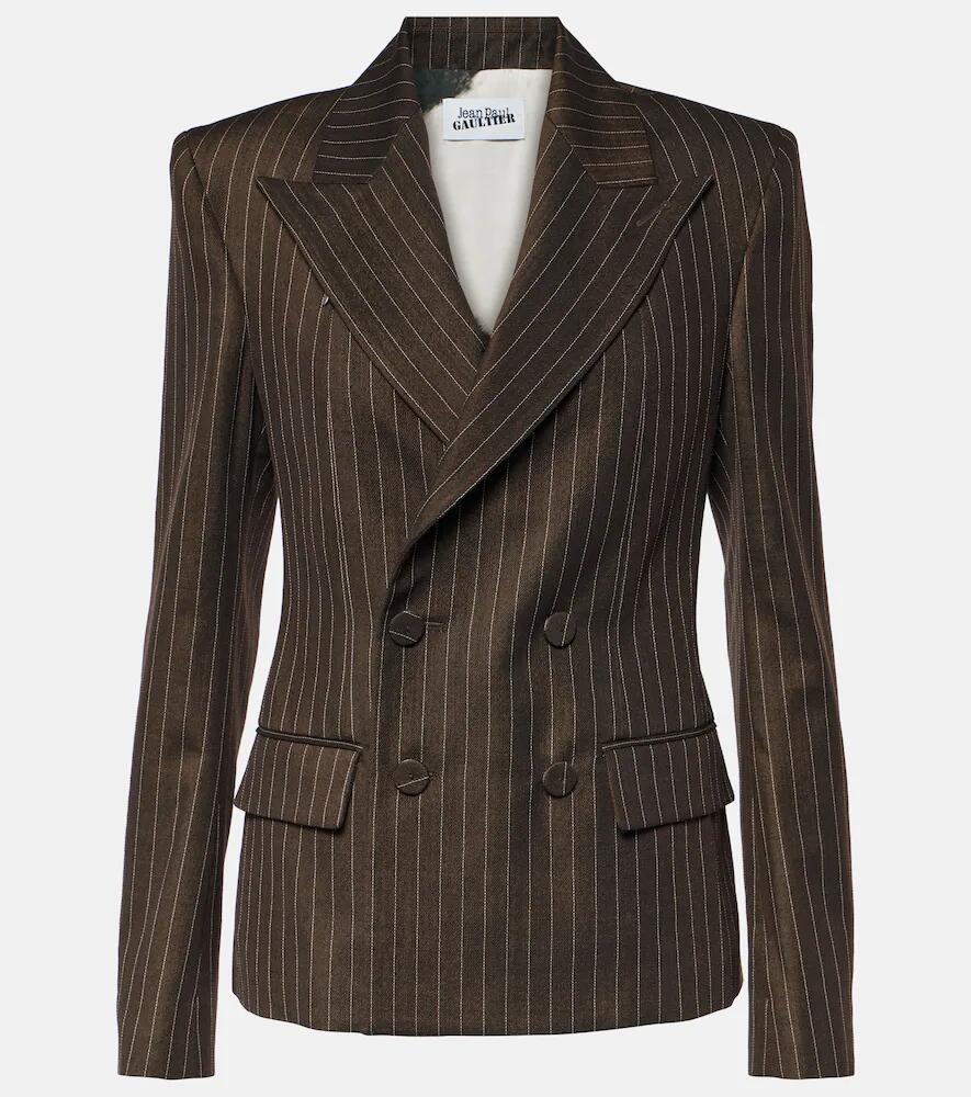 Jean Paul Gaultier Tattoo pinstripe wool-blend blazer Cover