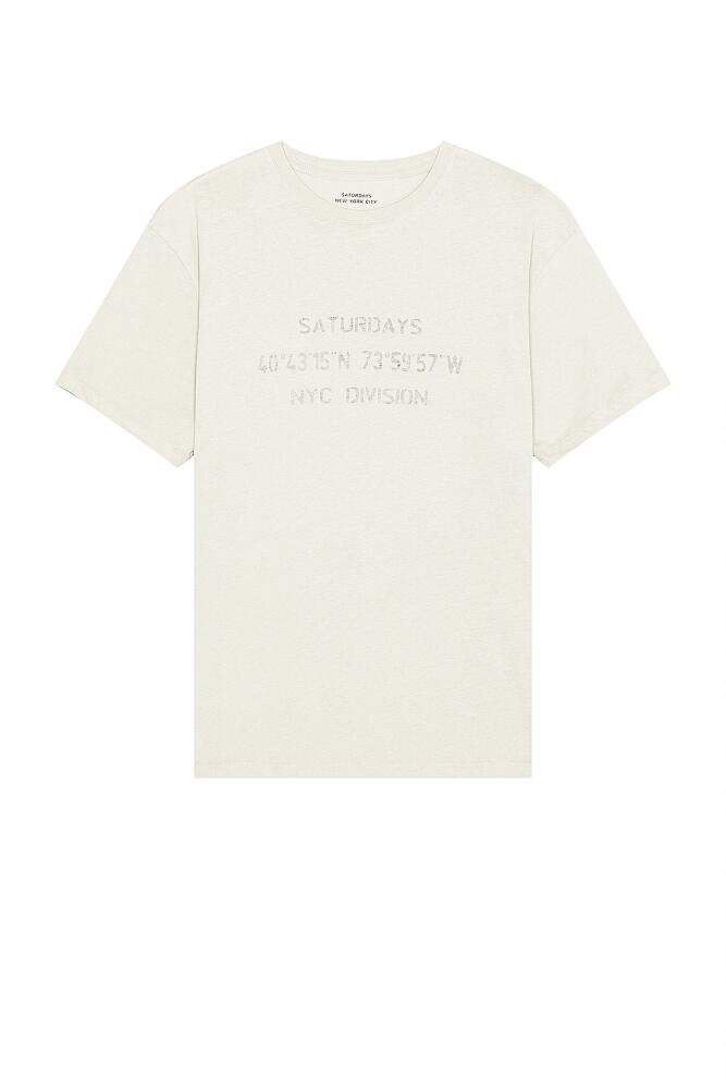 SATURDAYS NYC Reverse Nyc Division Standard Short Sleeve Tee in Nude Cover