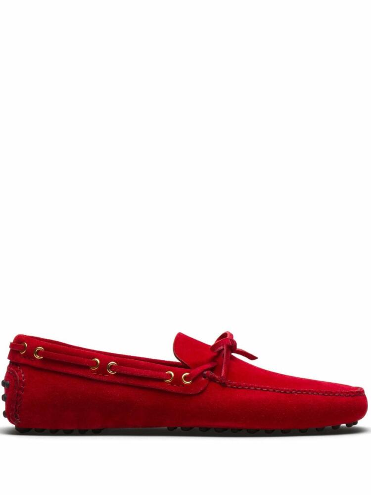 Car Shoe lace-up suede boat shoes - Red Cover