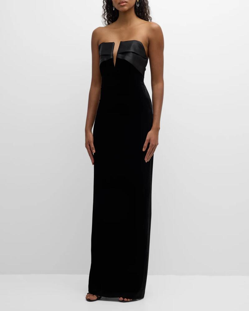 Roland Mouret Strapless Velvet Column Gown Cover