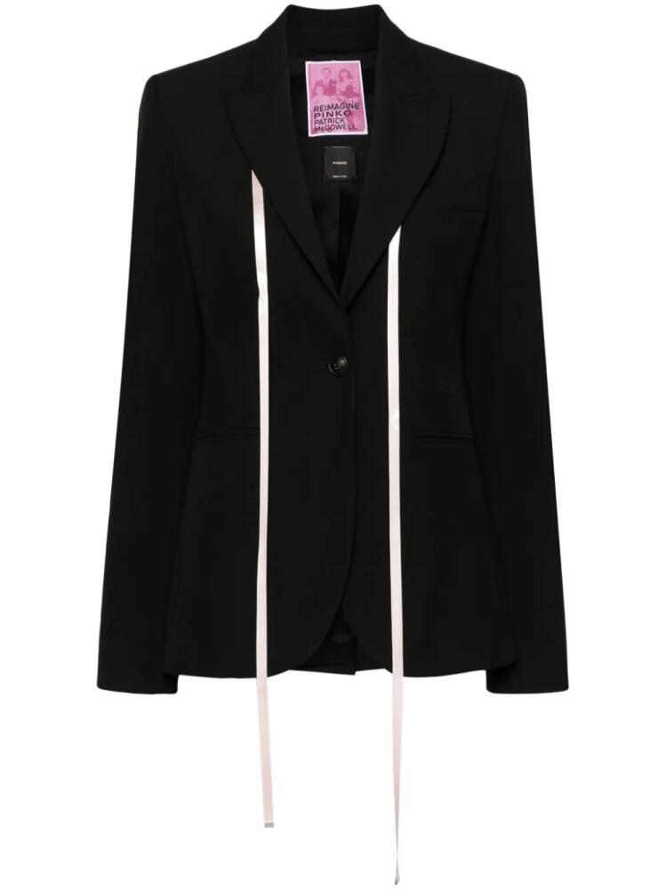 PINKO x Patrick McDowell ribbon-detailed blazer - Black Cover