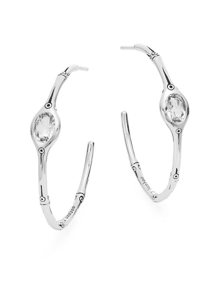 John Hardy Women's White Topaz & Sterling Silver Hoop Earrings/1½" Cover