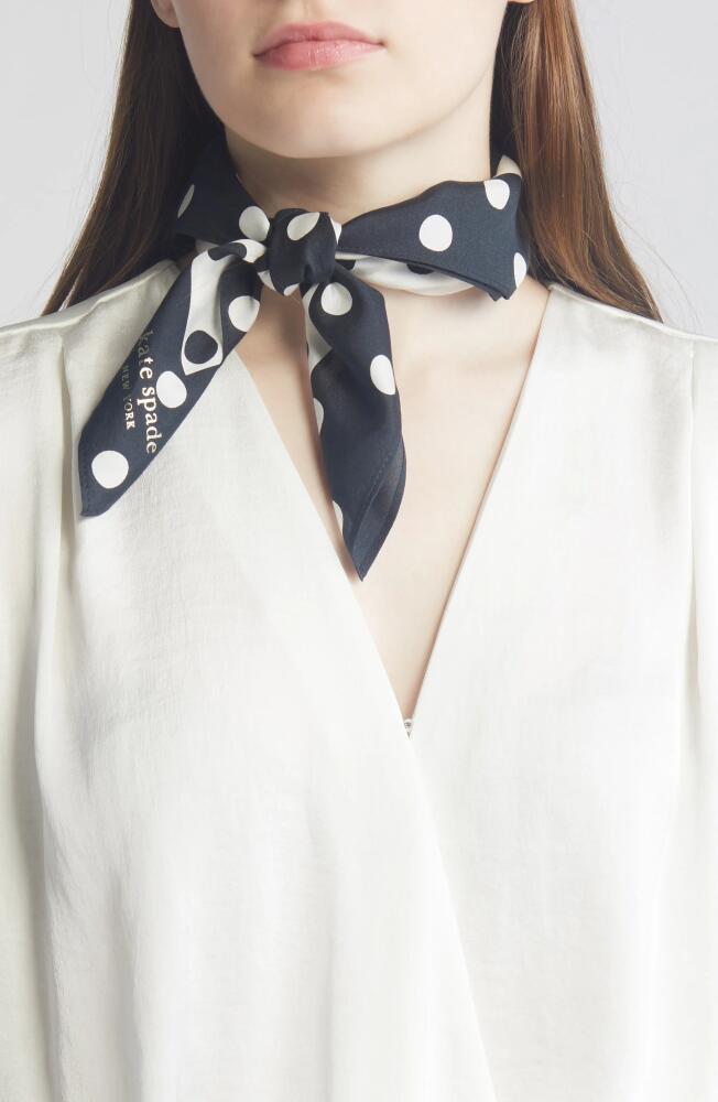 Kate Spade New York springtime dot silk bandana in Black/Cream Cover