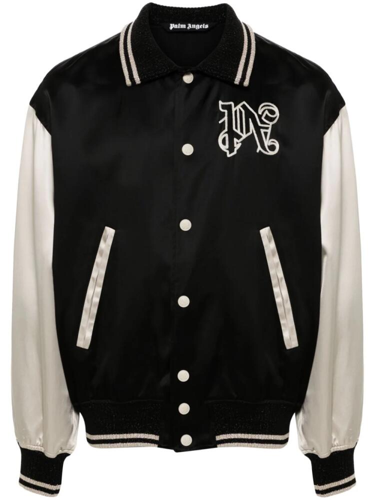 Palm Angels gothic-logo varsity jacket - Black Cover