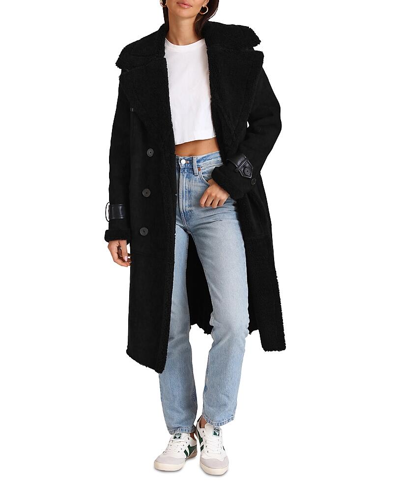 Avec Les Filles Faux Shearling Trench Coat Cover