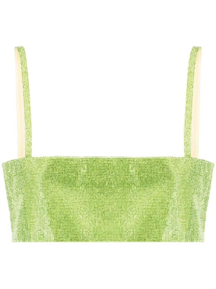 Nuè Charlotte rhinestone top - Green Cover