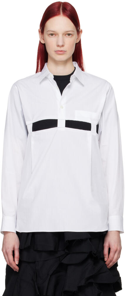 Black Comme des Garçons White Cutout Shirt Cover