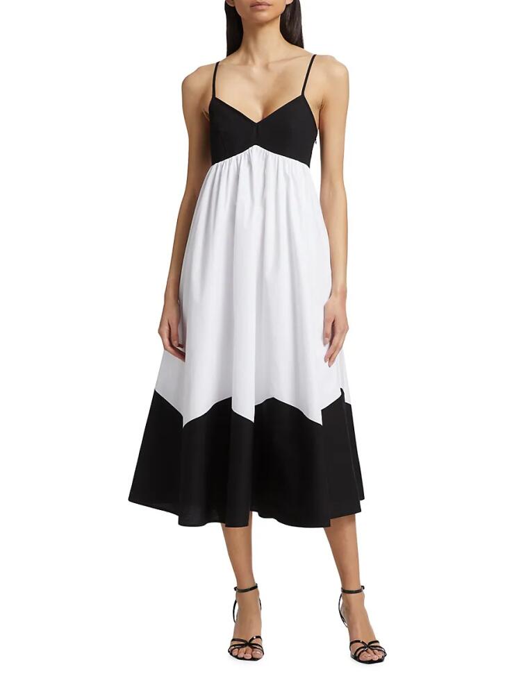 Elie Tahari Women's Grace Colorblock Maxi Dress - Black White Cover