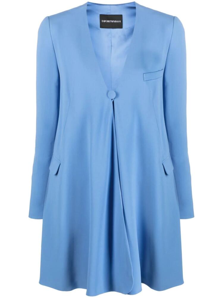 Emporio Armani single-breasted oversized blazer - Blue Cover