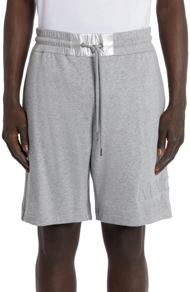 Moncler Logo Patch Sweat Shorts in Gray Cover