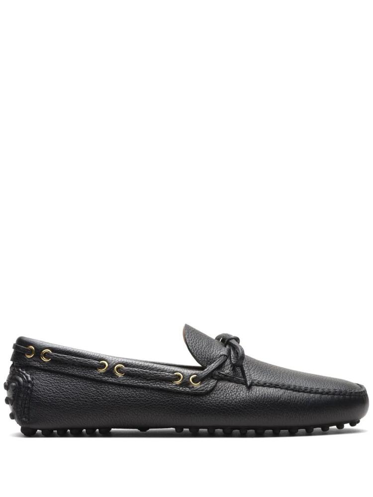 Car Shoe lace-up leather boat shoes - Black Cover